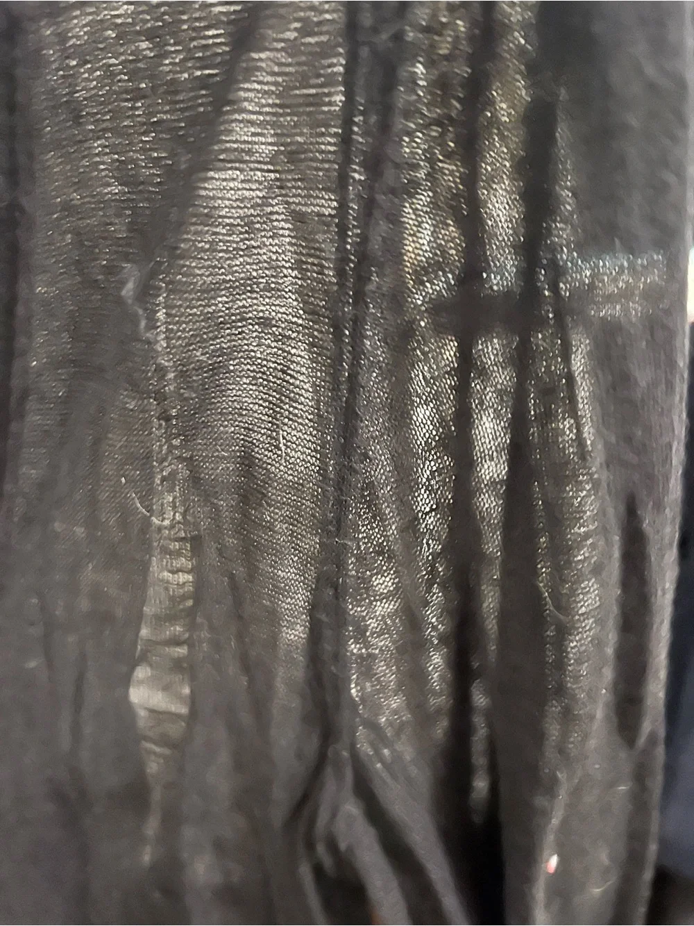 Michael Kors Black Sheer Cardigan with Gold-Tone Label Detail